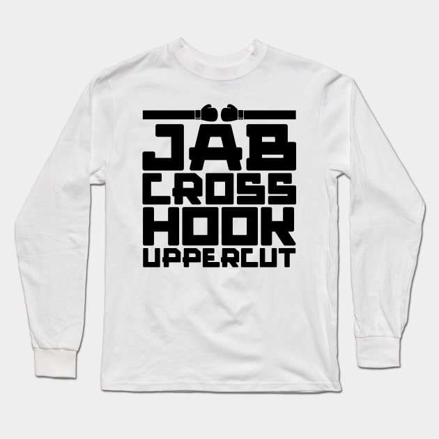 Jab Cross Hook Uppercut Long Sleeve T-Shirt by colorsplash